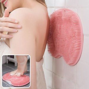 Exfoliation Pad Shower Foot Massage Mat Scrub Back Bath Brush Silicone